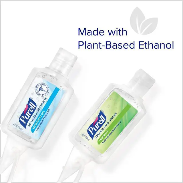 Alt view image 5 of 7 - Advanced Hand Sanitizer Variety Pack, Naturals and Refreshing Gel, 1 Fl Oz Travel Size Flip-Cap Bottle with Jelly Wrap Carrier (Pack of 8) - 3900-09-ECSC