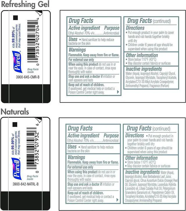 Alt view image 7 of 7 - Advanced Hand Sanitizer Variety Pack, Naturals and Refreshing Gel, 1 Fl Oz Travel Size Flip-Cap Bottle with Jelly Wrap Carrier (Pack of 8) - 3900-09-ECSC