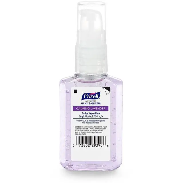 Alt view image 7 of 7 - Advanced Hand Sanitizer Gel Infused with Essential Oils, Calming Lavender, 2 fl oz Travel-Size Pump Bottle (Pack of 6), 3905-04-EC