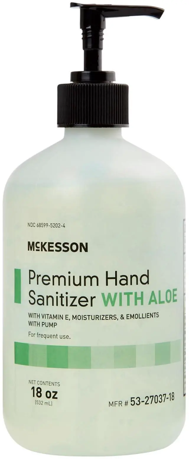 Main image of Hand Sanitizer with Aloe, Pump Bottle, 70% Ethyl Alcohol, 18 oz