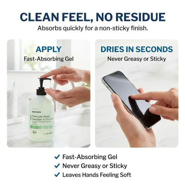 Alt view image 3 of 7 - Hand Sanitizer with Aloe, Pump Bottle, 70% Ethyl Alcohol, 18 oz