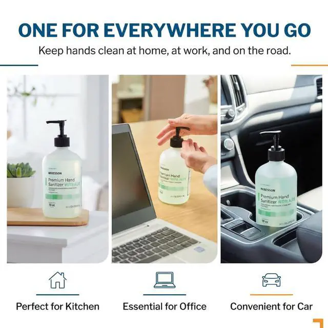 Alt view image 5 of 7 - Hand Sanitizer with Aloe, Pump Bottle, 70% Ethyl Alcohol, 18 oz