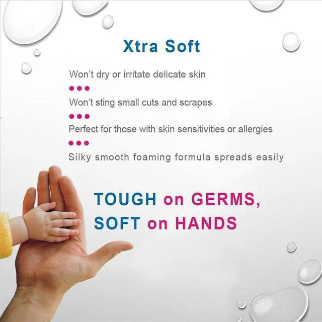 Alt view image 4 of 7 - Foaming Hand Sanitizer, Alcohol Free and Fragrance Free, Kills 99.9% Germs, Moisturizing Formula, Travel Size 2.5 oz (3 Pack)