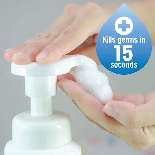 Alt view image 5 of 7 - Alcohol-Free Foaming Instant Hand Sanitizer, 20 Fl Oz Moisturizing, Dye-Free Formula, Island Tranquility Scent