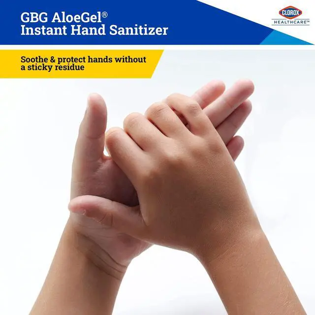 Alt view image 5 of 7 - Healthcare GBG AloeGel Hand Sanitizer Gel with Pump, Bleach-Free Moisturizing Sanitizer with 64% Ethyl Alcohol, Aloe Vera and Vitamin E - FDA Registered, 18 Fl Oz