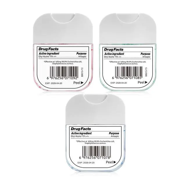 Alt view image 3 of 7 - Mini Portable Hand Sanitizer Spray (3-Pack) - Pocket-Sized 1 Fl Oz Travel, Ultra-Soothing 70% Alcohol Formula, Power Mist, No-Rinse Fast-Dry - Ocean Watermelon Cucumber