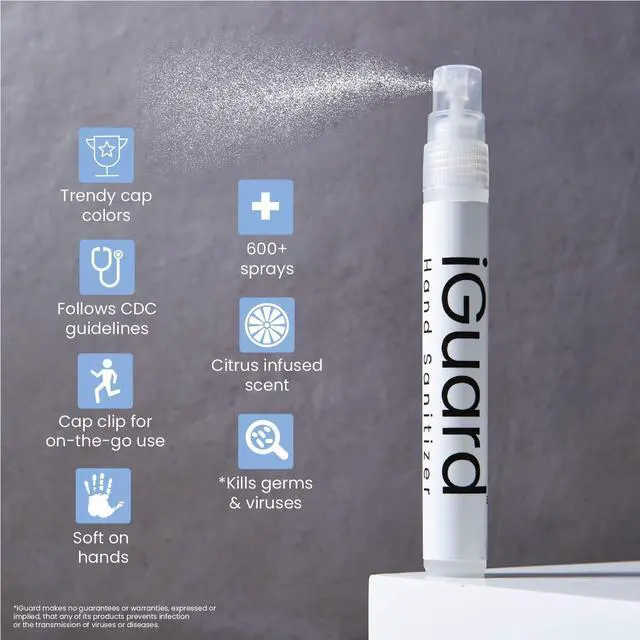 Alt view image 2 of 7 - iGuard - Hand Sanitizer Spray - On The Go - Mobile, Travel, Home and Car Use (Orange Citrus, 6 pack)