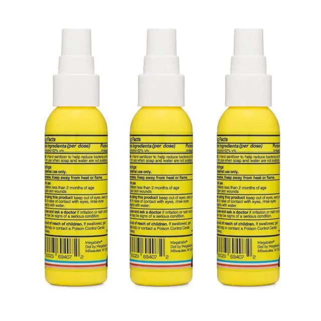 Alt view image 2 of 7 - Squeaky Clean Hand Sanitizer Spray, TSA-Friendly, 2 oz, 3-Pack