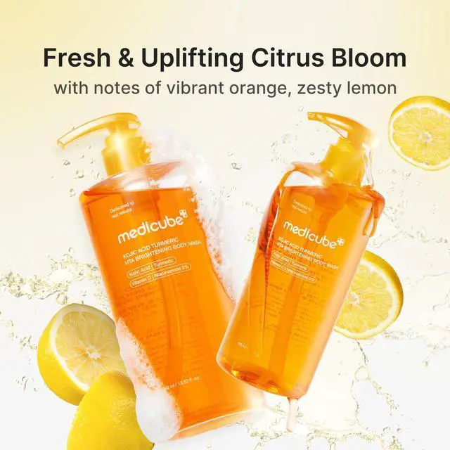Alt view image 5 of 7 - Kojic Acid Turmeric Brightening Body Wash | Gentle Shower Gel for Uneven Skin | Niacinamide, Vitamin C, AHA/BHA | Deep Cleansing, Hydrating Formula | Easy and Effective, 13.52 fl.oz