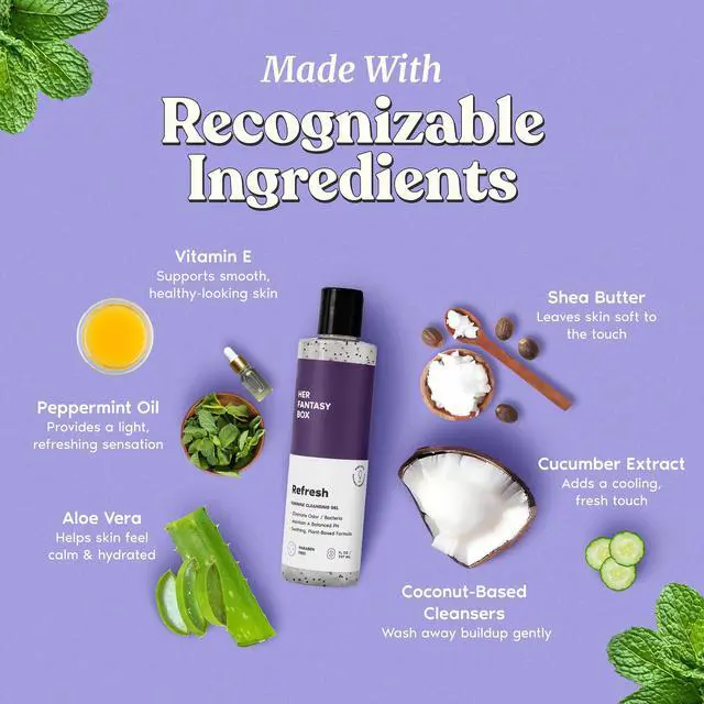 Alt view image 4 of 7 - | Refresh pH Balancing Shower Gel - Natural Feminine Hygiene Solution for Gentle Cleansing, Odor Control, and Skin Nourishment - pH-Balanced Formula for All Skin Types (8 oz)