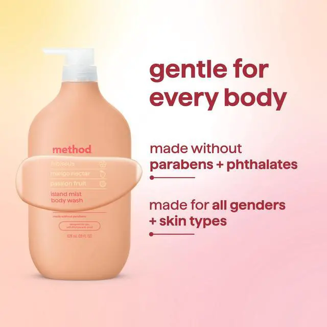 Alt view image 6 of 7 - Body Wash, Island Mist-Leaves Skin Feeling Soft & Moisturized, Made Without Parabens, Notes of Hibiscus, Mango Nectar & Passion Fruit, 28 fl oz