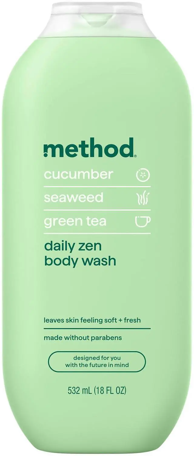 Main image of Body Wash, Daily Zen - Leaves Skin Feeling Soft & Moisturized, Made Without Parabens, Notes of Cucumber, Seaweed & Green Tea, 18 fl oz