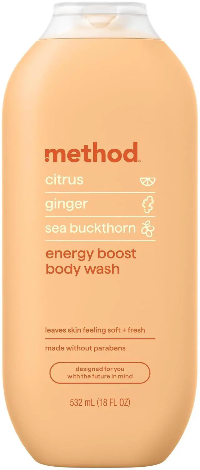 Main image of Body Wash, Energy Boost - Leaves Skin Feeling Soft & Moisturized, Made Without Parabens, Notes of Citrus, Ginger & Sea Buckthorn, 18 fl oz