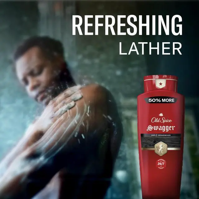 Alt view image 4 of 7 - Refreshing Body Wash for Men, 3X Defense, 24/7 Shower Fresh with Long Lasting Scent, Red Collection, Swagger with Cedarwood Scent, 24 oz (Pack of 2)
