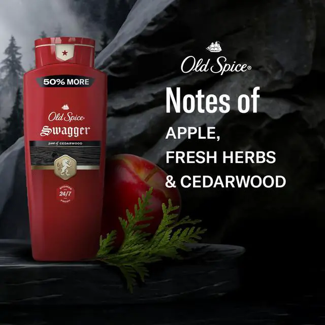 Alt view image 5 of 7 - Refreshing Body Wash for Men, 3X Defense, 24/7 Shower Fresh with Long Lasting Scent, Red Collection, Swagger with Cedarwood Scent, 24 oz (Pack of 2)