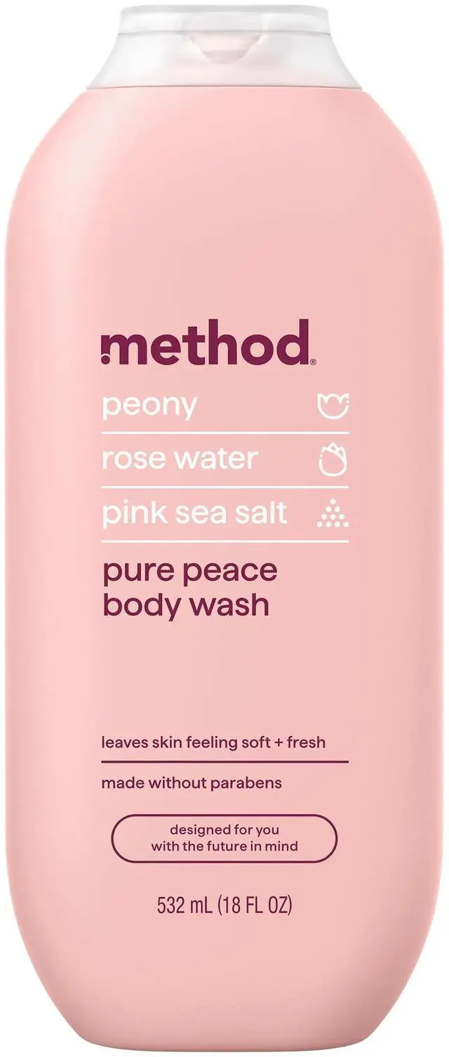 Main image of Body Wash, Pure Peace - Leaves Skin Feeling Soft & Moisturized, Made Without Parabens, Notes of Peony, Rose Water & Pink Sea Salt, 18 fl oz