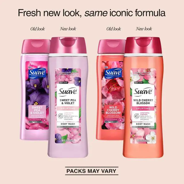 Alt view image 2 of 7 - Body Wash Variety 2-Pack, Sweet Pea & Violet + Wild Cherry Blossom Gentle Body Washes with Floral Blend Oil Essence, 18 Oz Ea