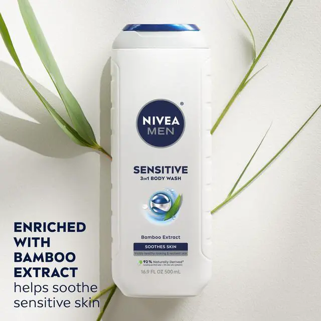 Alt view image 3 of 7 - Sensitive Body Wash with Bamboo Extract, Moisturizing Body Wash for Sensitive Skin, Soap Free Shower Gel for Men with No Drying Alcohol, 16.9 Fl Oz Bottle, Pack of 3