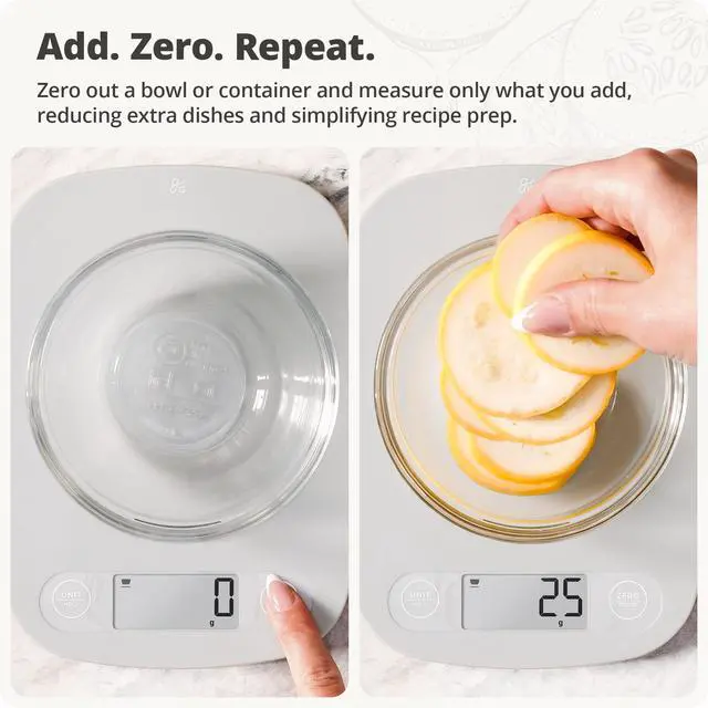 Alt view image 4 of 7 - Food Scale Digital Kitchen Scale, 1g Precision, Easy-Tare & Quick Conversion, Slim Compact Design, Durable & Portable | Ideal for Cooking, Baking & Meal Prep (Ash Gray)