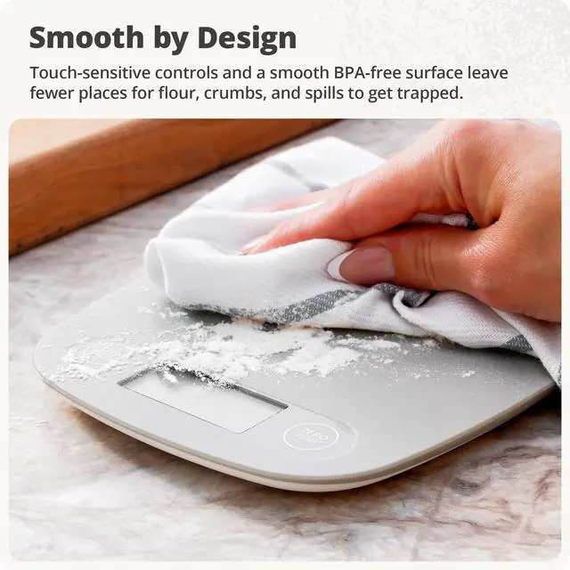 Alt view image 6 of 7 - Food Scale Digital Kitchen Scale, 1g Precision, Easy-Tare & Quick Conversion, Slim Compact Design, Durable & Portable | Ideal for Cooking, Baking & Meal Prep (Ash Gray)