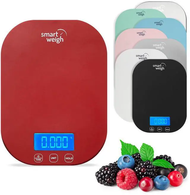 Main image of Red Digital Kitchen Scale for Cooking, Weight Loss, Calorie Tracking, Baking, Food Portion Control, and Meal Prep - Accurate Measurements in Grams and Ounces