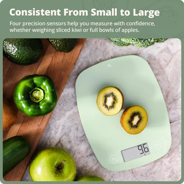Alt view image 3 of 7 - Food Scale Digital Kitchen Scale, 1g Precision, Easy-Tare & Quick Conversion, Slim Compact Design, Durable & Portable | Ideal for Cooking, Baking & Meal Prep (Sage Green)