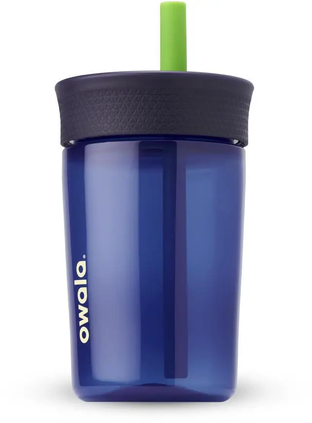 Main image of Kids BPA-Free Plastic Tumbler with Spill Resistant Flexible Straw, Easy to Clean, Kids Water Bottle, Great for Travel, Dishwasher Safe, 15 Oz, Navy and Blue (Home Base)