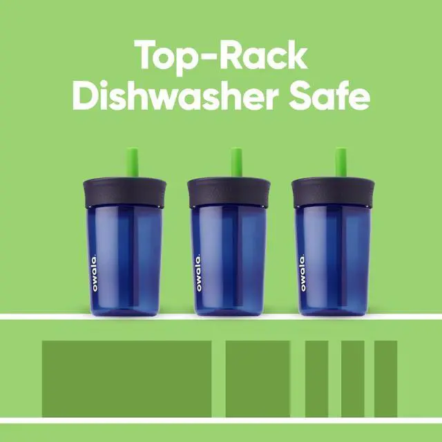 Alt view image 5 of 5 - Kids BPA-Free Plastic Tumbler with Spill Resistant Flexible Straw, Easy to Clean, Kids Water Bottle, Great for Travel, Dishwasher Safe, 15 Oz, Navy and Blue (Home Base)
