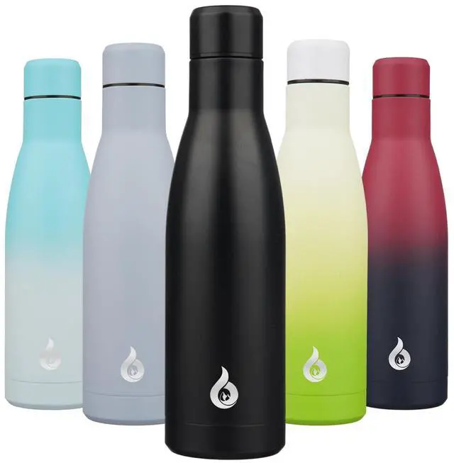 Main image of Insulated Water Bottle 17oz Stainless Steel Water Bottles Dishwasher Safe Metal Thermal Keep Cold and Hot,Midnight Black