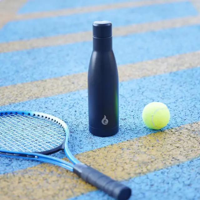 Alt view image 5 of 6 - Insulated Water Bottle 17oz Stainless Steel Water Bottles Dishwasher Safe Metal Thermal Keep Cold and Hot,Midnight Black