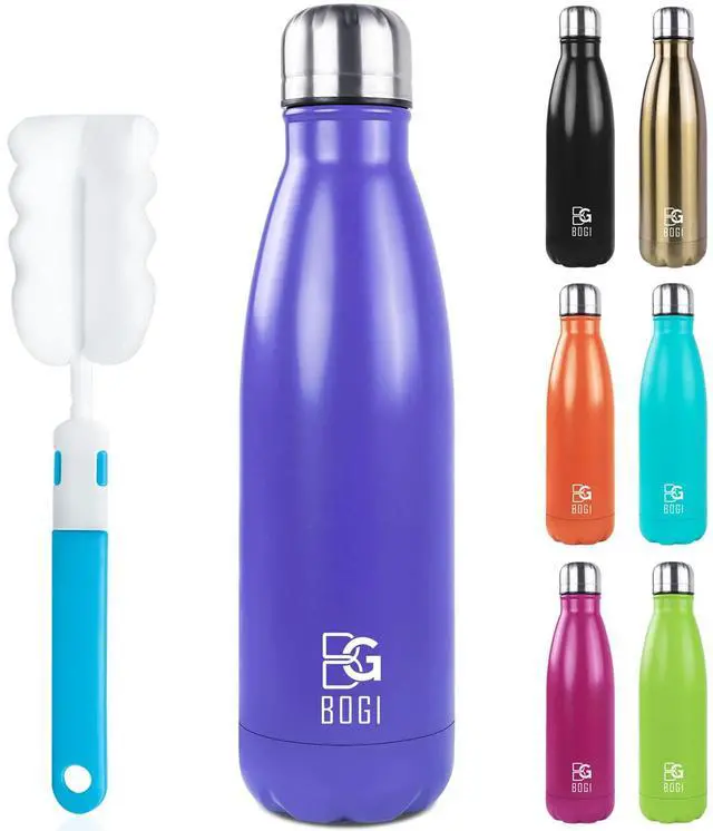 Main image of 17oz Insulated Water Bottle Double Wall Vacuum Stainless Steel Water Bottles, Leak Proof Metal Sports Water Bottle Keeps Drink Hot and Cold - Perfect for Outdoor Sports Camping Biking (Purple)