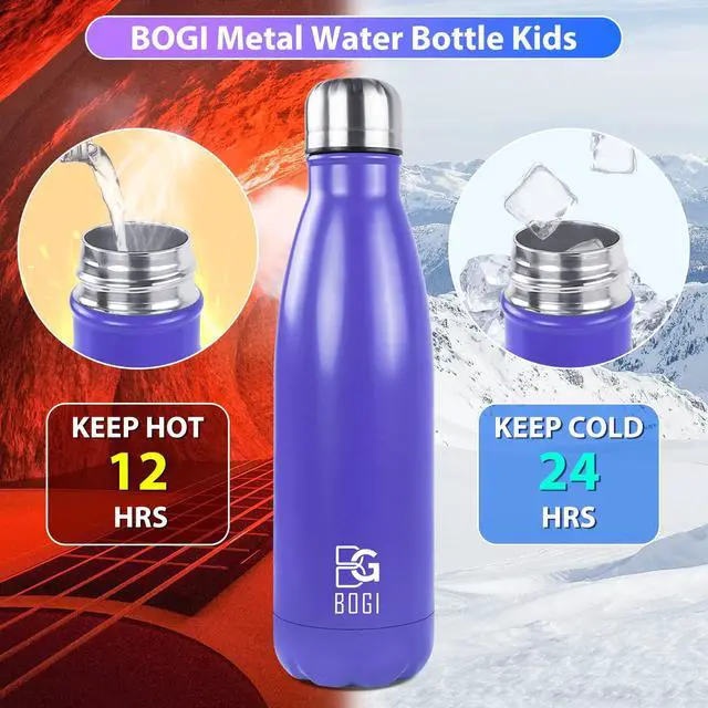 Alt view image 4 of 7 - 17oz Insulated Water Bottle Double Wall Vacuum Stainless Steel Water Bottles, Leak Proof Metal Sports Water Bottle Keeps Drink Hot and Cold - Perfect for Outdoor Sports Camping Biking (Purple)
