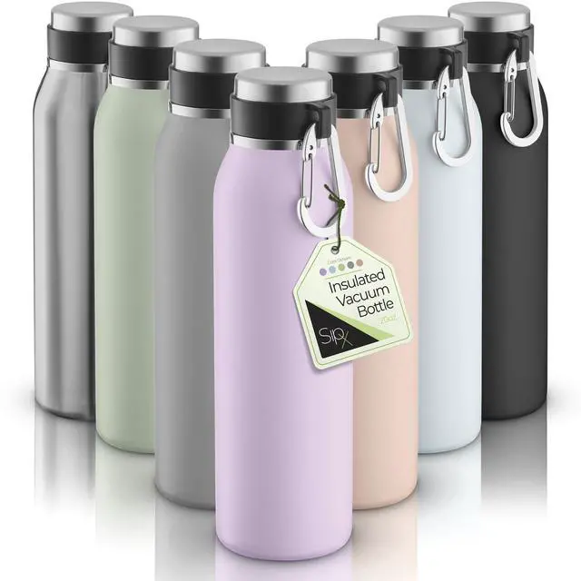 Main image of 20 oz Stainless Steel Insulated Water Bottle with Leakproof Lid & Carry Hook Triple Insulated Cold 24 Hours/Hot 12 Hours Perfect for Gym, Work, Sports, Travel Purple