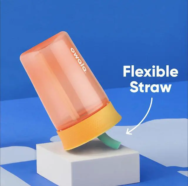 Alt view image 3 of 5 - Kids Insulation BPA-Free Plastic Tumbler with Spill Resistant Flexible Straw, Easy to Clean, Kids Water Bottle, Great for Travel, Dishwasher Safe, 15 Oz, Orange and Peach (Watermelon)