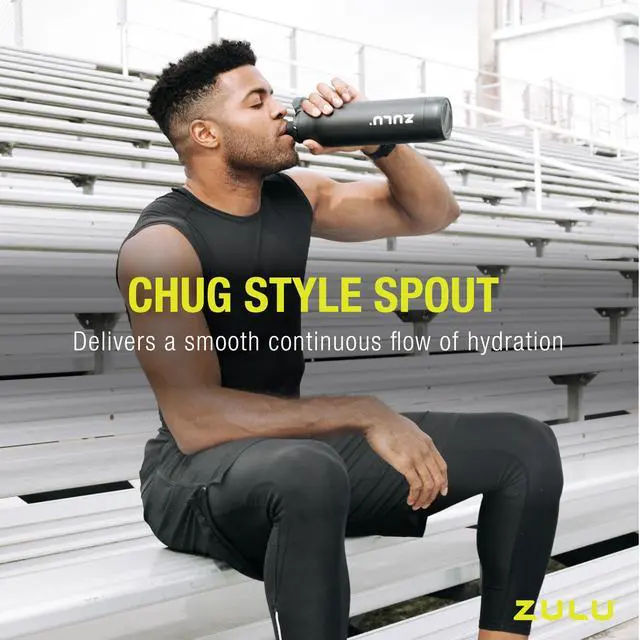 Alt view image 4 of 7 - Ace 24oz Vacuum Insulated Stainless Steel Water Bottle with Chug Spout | Leak-Proof Locking Lid and Removable Base |Reusable Bottle for Cycling Sports Gym Travel Bicycle Bottle Cage | Yucca