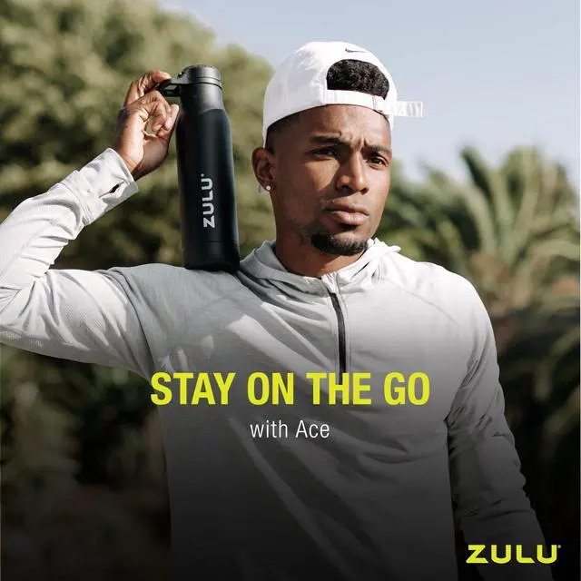 Alt view image 6 of 7 - Ace 24oz Vacuum Insulated Stainless Steel Water Bottle with Chug Spout | Leak-Proof Locking Lid and Removable Base |Reusable Bottle for Cycling Sports Gym Travel Bicycle Bottle Cage | Yucca