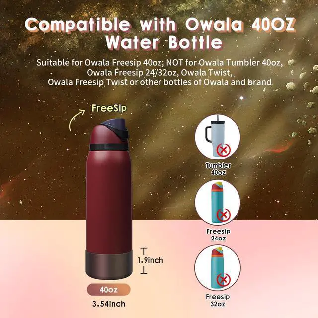 Alt view image 2 of 7 - Chameleon Silicone Water Bottle Boot, Compatible with Owala 24oz 32oz 40oz, Gradient Matte Luster Cup Sleeve Bottom Cover for FreeSip, Twist, or Flip Stainless Steel Water Bottles