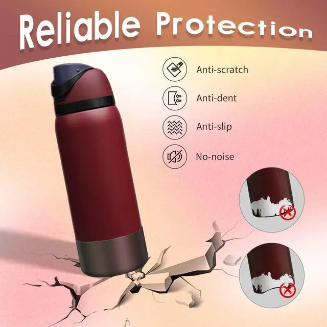 Alt view image 3 of 7 - Chameleon Silicone Water Bottle Boot, Compatible with Owala 24oz 32oz 40oz, Gradient Matte Luster Cup Sleeve Bottom Cover for FreeSip, Twist, or Flip Stainless Steel Water Bottles