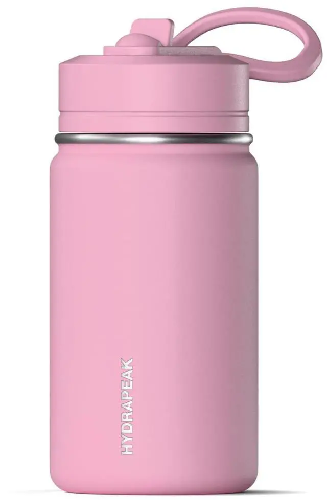 Main image of Mini 14oz Water Bottle with Straw Lid, Stainless Steel Double Wall Insulated Water Bottle | Leak-Proof and Spill-Proof Water Bottle, 24 Hours Cold (Pink)