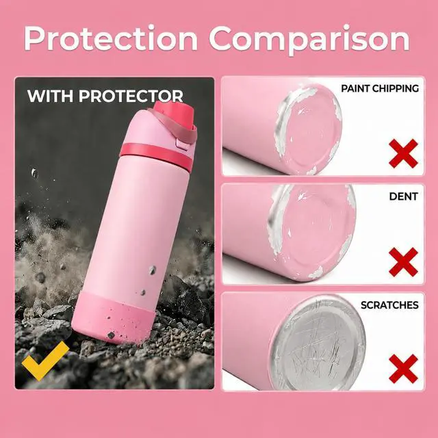 Alt view image 5 of 7 - Black Cherry Charm & 2PCS Silicone Boot for Owala 30oz & 40oz FreeSip Sway Bottles & Tumblers, Cute Water Bottles Accessories for Owala All Series Set (Pink Strawberry, Insulated 24oz)