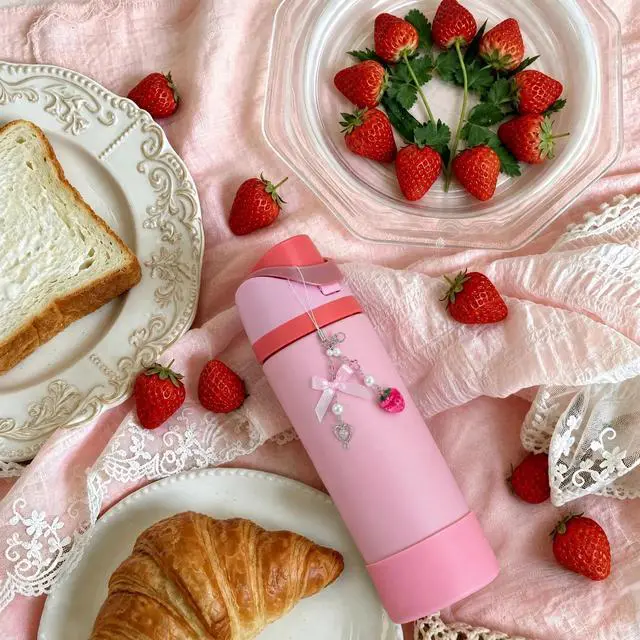 Alt view image 4 of 7 - Black Cherry Charm & 2PCS Silicone Boot for Owala 30oz & 40oz FreeSip Sway Bottles & Tumblers, Cute Water Bottles Accessories for Owala All Series Set (Pink Strawberry, Insulated 24oz)