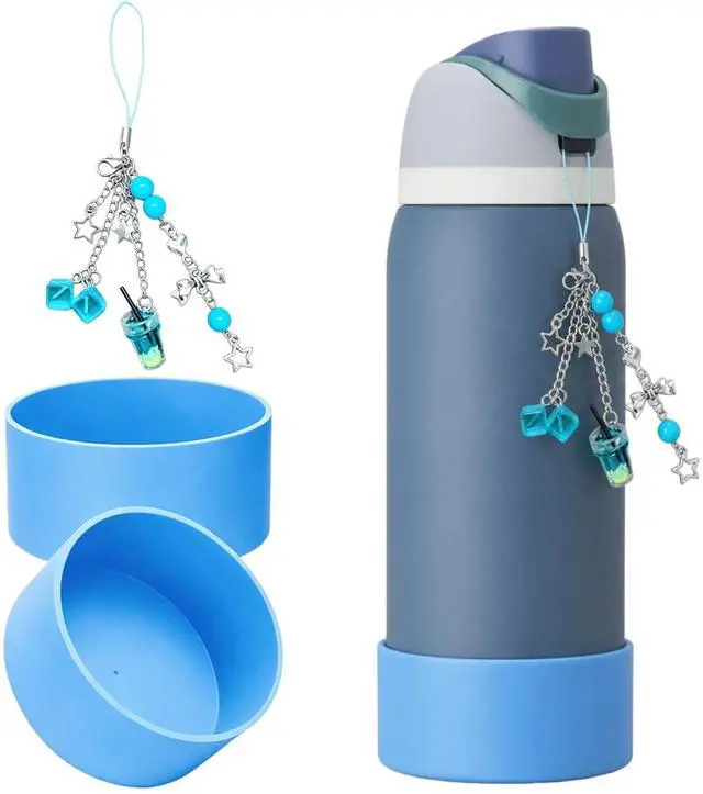 Main image of Black Cherry Charm & 2PCS Silicone Boot for Owala 30oz & 40oz FreeSip Sway Bottles & Tumblers, Cute Water Bottles Accessories for Owala All Series Set (Frozen Soda, Insulated 32oz)