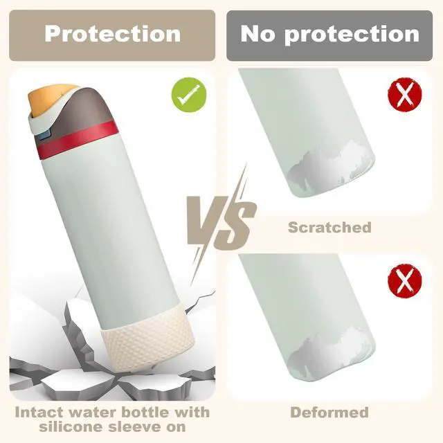 Alt view image 3 of 7 - Silicone Boot for Owala Water Bottle 32 oz, Anti-Slip Protective Sleeve for FreeSip/Twist/Flip Stainless Steel Water Bottles Accessories