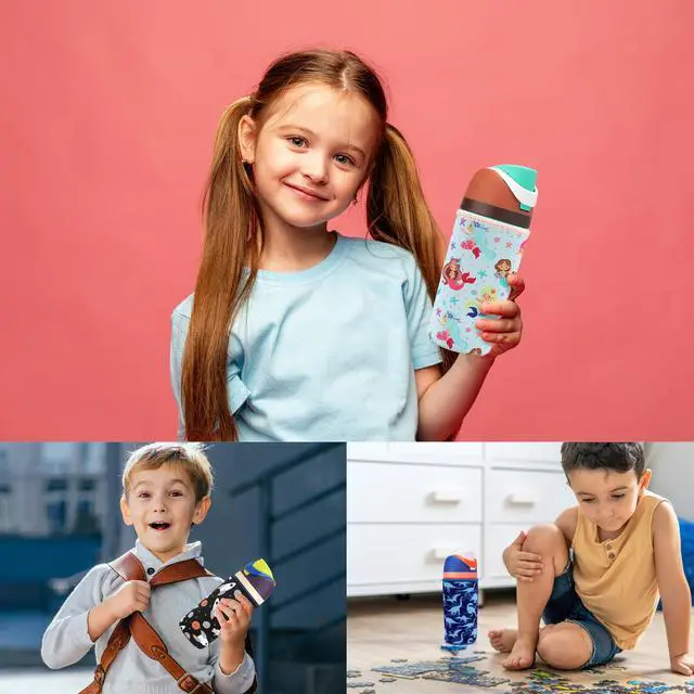 Alt view image 6 of 6 - Cute Sleeve for Owala Kids FreeSip 16oz, Thick Neoprene Cover Compatible with Owala 16oz, Water Bottle Scratch Resistant Sleeve for Boys Girls to School (Bow&Cherry, 16 Ounces)