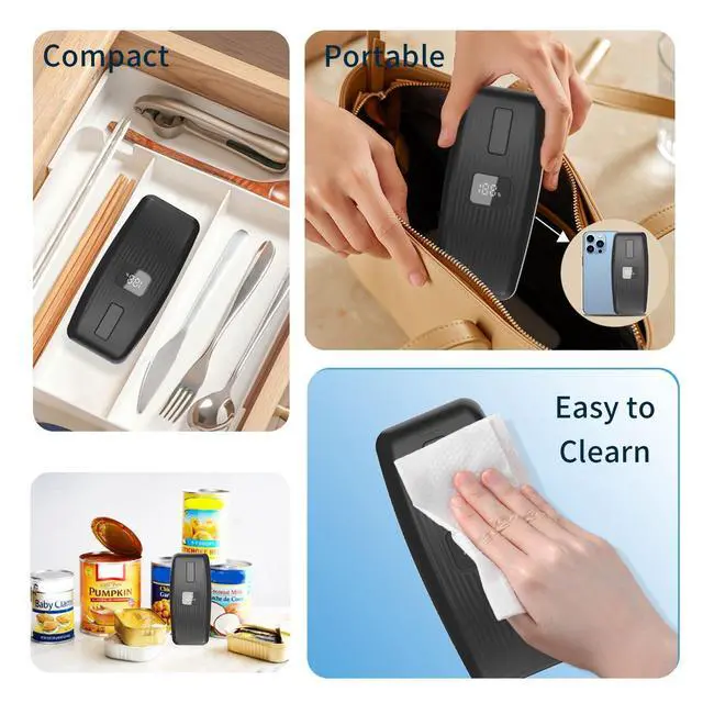 Alt view image 6 of 7 - Electric Can Opener with LED Display, USB Rechargeable Electric Can Opener for Seniors & Arthritis, One-Touch Automatic Can Opener, Hands-Free, Smooth Edge, Compact, Cordless