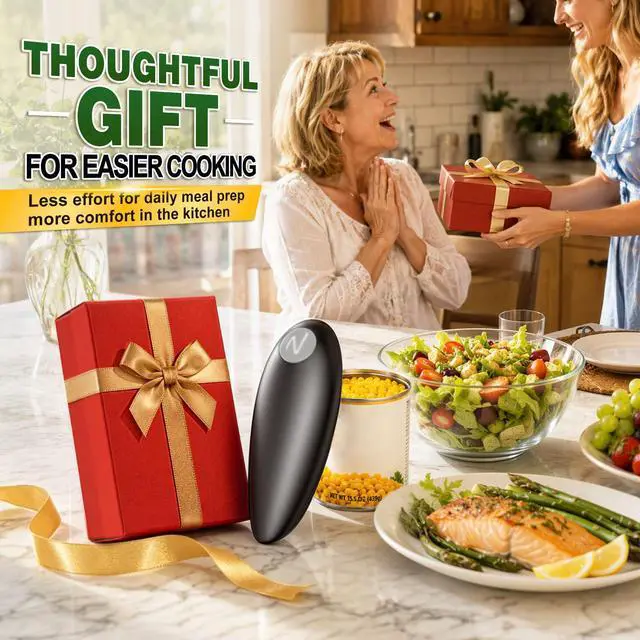 Alt view image 7 of 7 - Electric Can Opener, One Touch Side Cut Automatic Can Opener with Smooth Edge, Safe & Easy Battery Operated Can Opener Fits Almost Cans, Kitchen Gadget for Seniors, Arthritis and Weak Hands