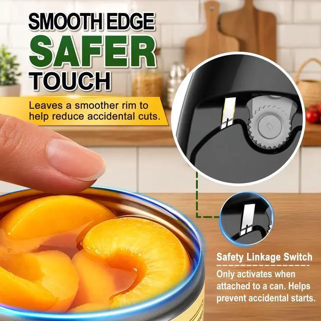 Alt view image 6 of 7 - Electric Can Opener, One Touch Side Cut Automatic Can Opener with Smooth Edge, Safe & Easy Battery Operated Can Opener Fits Almost Cans, Kitchen Gadget for Seniors, Arthritis and Weak Hands