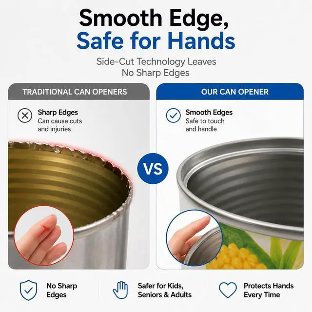 Alt view image 4 of 7 - Electric Can Opener, Hands Free One Touch Automatic Can Openers Fit Different Can Sizes and Shape with No Sharp Edges for Kitchen, Kitchen Gadgets for Senior with Arthritis (black)