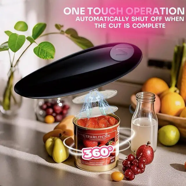 Alt view image 2 of 6 - Electric Can Opener, One-Touch Automatic Can Opener for Seniors with Arthritis, Battery Operated Hands Free Smooth Edge Can Opener, Compact Can Opener Electric for Kitchen, Home, RV, Outdoor Use