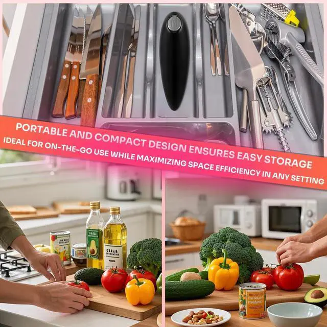 Alt view image 5 of 6 - Electric Can Opener, One-Touch Automatic Can Opener for Seniors with Arthritis, Battery Operated Hands Free Smooth Edge Can Opener, Compact Can Opener Electric for Kitchen, Home, RV, Outdoor Use